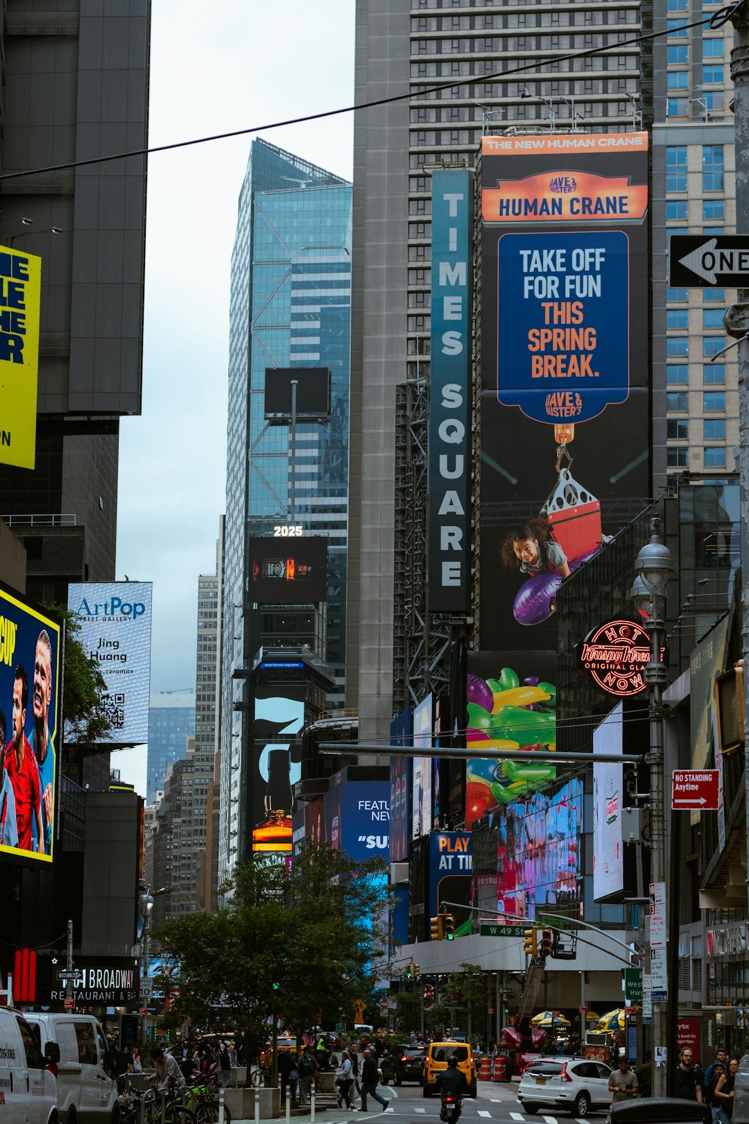 Times square in new york city displays vibrant billboards.
